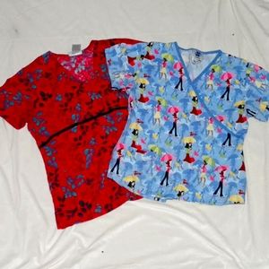 2 Scrub tops